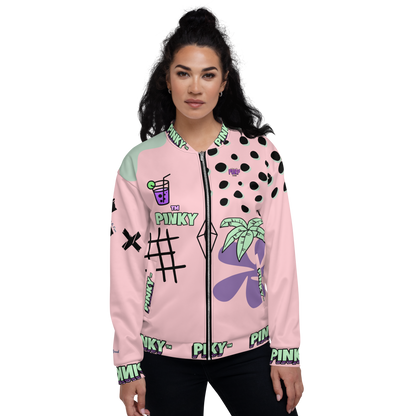 Bomber unisexe - PALM & CHILL - Pinky™ - The Brand PlusDePurp.©