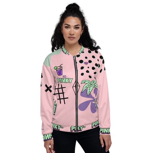 Bomber unisexe - PALM & CHILL - Pinky™ - The Brand PlusDePurp.©